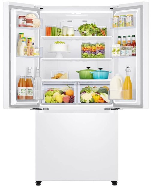 Samsung 18 Cu. Ft. Fingerprint Resistant White Smart Counter Depth 3-Door French Door Refrigerator - Image 2
