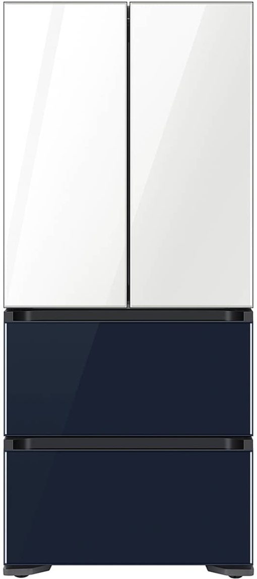 Samsung 17.3 Cu. Ft. White-Navy Glass Smart Kimchi & Specialty 4-Door French Door Refrigerator