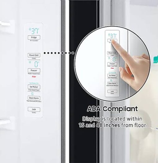 Samsung ADA 28 Cu. Ft. Fingerprint Resistant Black Stainless Steel Smart Side-By-Side Refrigerator With Large Capacity - Image 16