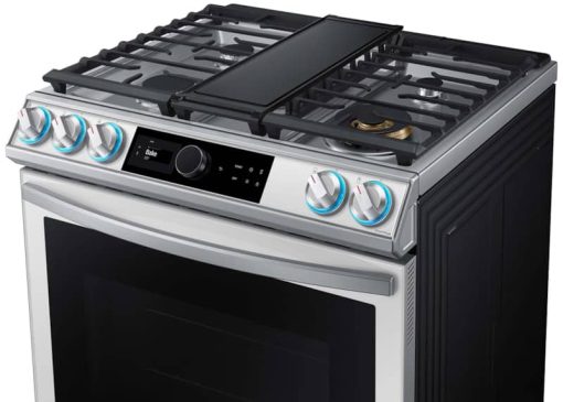Samsung ADA  6 Cu. Ft. White Glass BESPOKE Smart Slide-In Gas Range With Smart Dial, Air Fry & Wi-Fi - Image 8