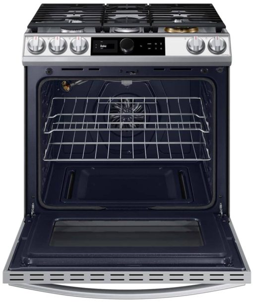 Samsung ADA  6 Cu. Ft. White Glass BESPOKE Smart Slide-In Gas Range With Smart Dial, Air Fry & Wi-Fi - Image 2