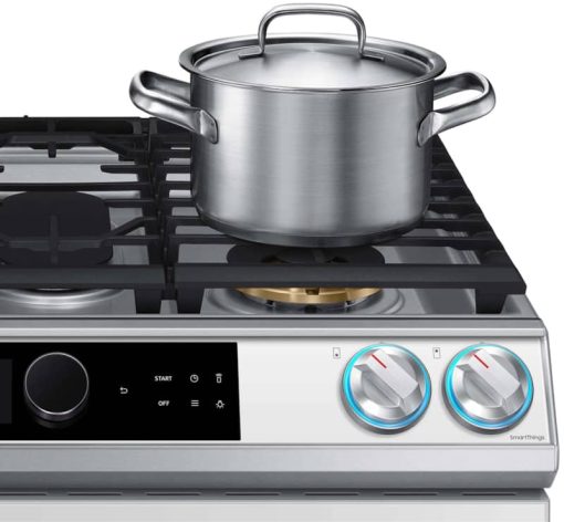 Samsung ADA  6 Cu. Ft. White Glass BESPOKE Smart Slide-In Gas Range With Smart Dial, Air Fry & Wi-Fi - Image 9