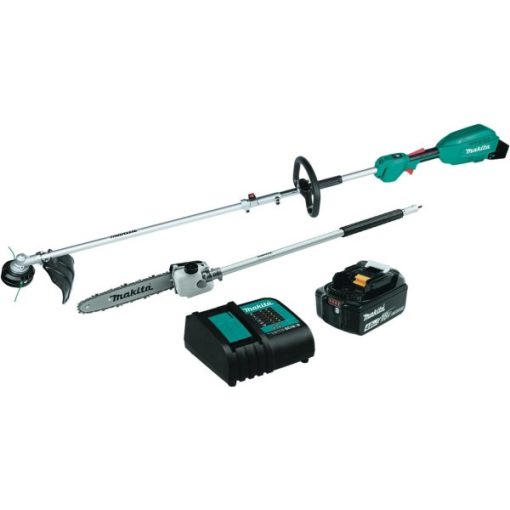 Makita 18V LXT Lithium-Ion Brushless Cordless Couple Shaft Power Head Kit w/13 In. String Trimmer & 10 In. Pole Saw Attachments