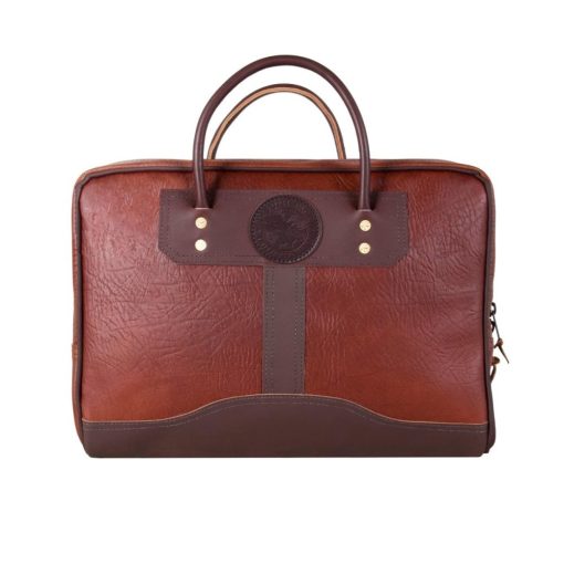 23 Liter Capacity Brown Trim Bison Leather Computer Briefcase