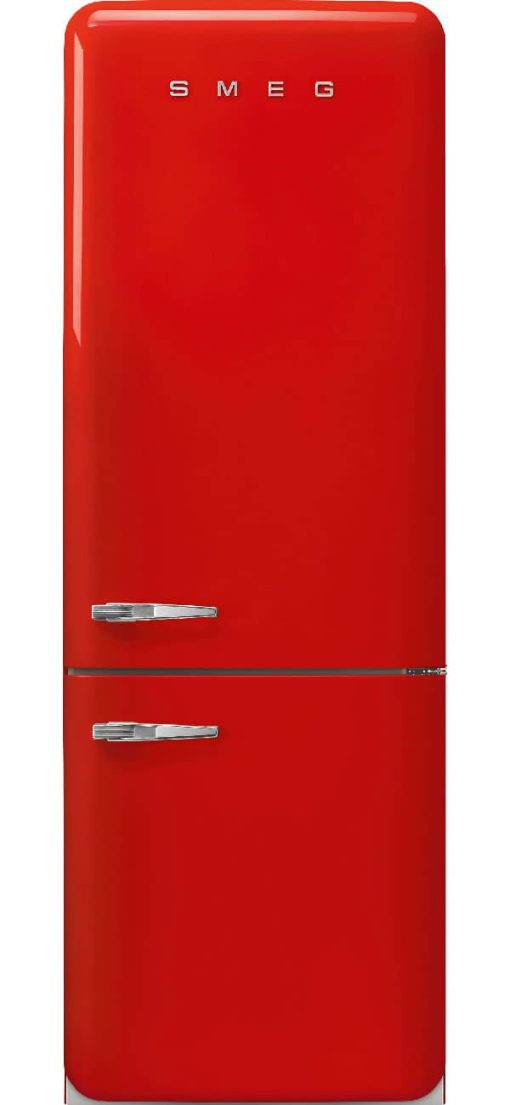 Smeg 50's Retro Style Aesthetic 18 Cu. Ft. Red Right-Hinge Bottom Freezer Refrigerator With Manual Ice Maker