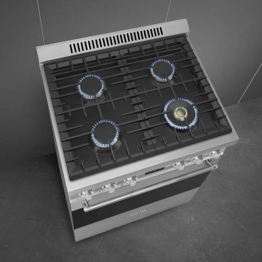 Smeg Professional 30" Stainless Steel Gas Range - Image 5