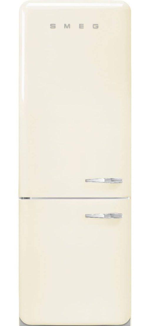 Smeg 50's Retro Style Aesthetic 18 Cu. Ft. Cream Left-Hinge Bottom Freezer Refrigerator With Manual Ice Maker