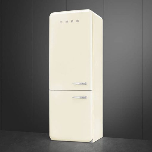 Smeg 50's Retro Style Aesthetic 18 Cu. Ft. Cream Left-Hinge Bottom Freezer Refrigerator With Manual Ice Maker - Image 4