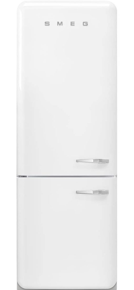 Smeg 50's Retro Style Aesthetic 18 Cu. Ft. White Left-Hinge Bottom Freezer Refrigerator With Manual Ice Maker