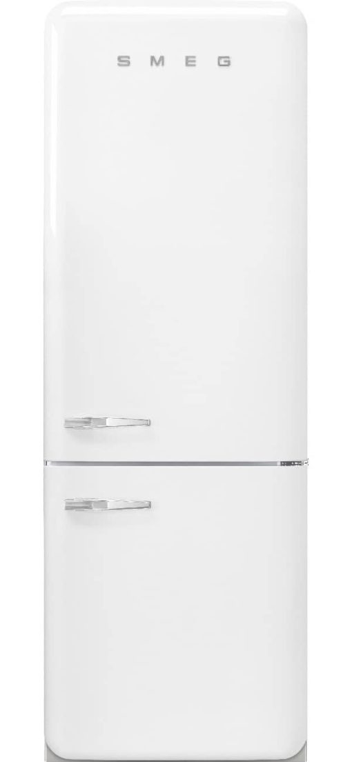 Smeg 50's Retro Style Aesthetic 18 Cu. Ft. White Right-Hinge Bottom Freezer Refrigerator With Manual Ice Maker