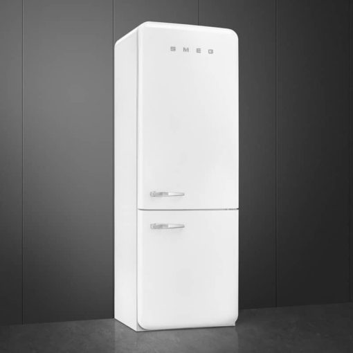 Smeg 50's Retro Style Aesthetic 18 Cu. Ft. White Right-Hinge Bottom Freezer Refrigerator With Manual Ice Maker - Image 4