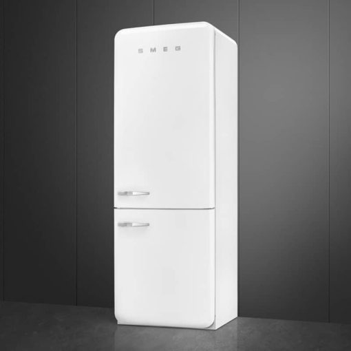 Smeg 50's Retro Style Aesthetic 18 Cu. Ft. White Right-Hinge Bottom Freezer Refrigerator With Manual Ice Maker - Image 5