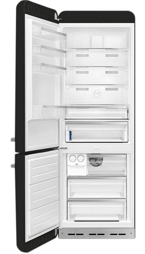 Smeg 50's Retro Style Aesthetic 18 Cu. Ft. Black Left-Hinge Bottom Freezer Refrigerator With Manual Ice Maker - Image 2