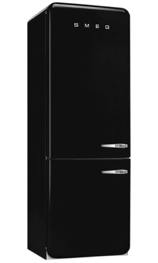 Smeg 50's Retro Style Aesthetic 18 Cu. Ft. Black Left-Hinge Bottom Freezer Refrigerator With Manual Ice Maker - Image 4
