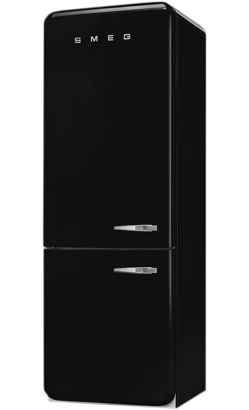 Smeg 50's Retro Style Aesthetic 18 Cu. Ft. Black Left-Hinge Bottom Freezer Refrigerator With Manual Ice Maker - Image 3