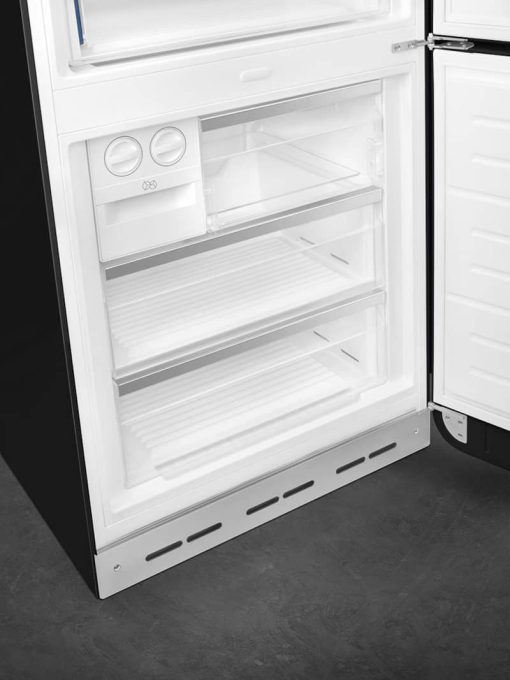 Smeg 50's Retro Style Aesthetic 18 Cu. Ft. Black Right-Hinge Bottom Freezer Refrigerator With Manual Ice Maker - Image 12