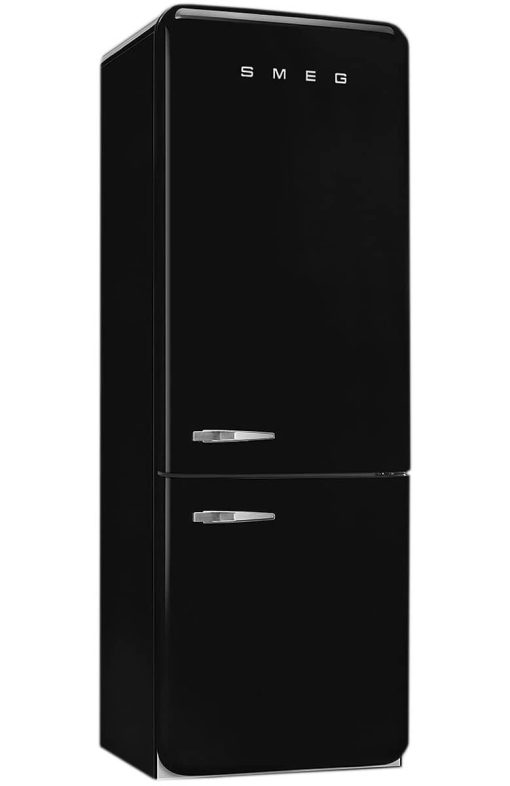 Smeg 50's Retro Style Aesthetic 18 Cu. Ft. Black Right-Hinge Bottom Freezer Refrigerator With Manual Ice Maker - Image 4