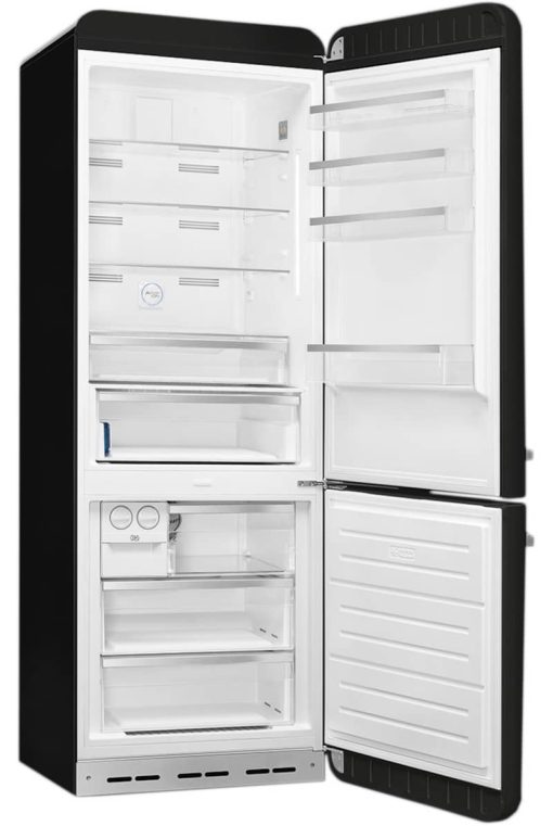 Smeg 50's Retro Style Aesthetic 18 Cu. Ft. Black Right-Hinge Bottom Freezer Refrigerator With Manual Ice Maker - Image 3