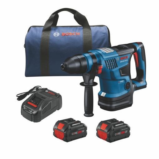 Bosch PROFACTOR 18V Bulldog 1 1/4" Rotary Hammer Kit Connected Ready SDS plus with 2 CORE18V 8Ah PROFACTOR Performance Batteries