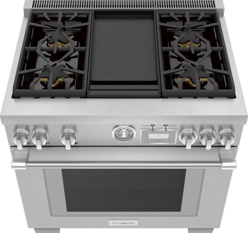 Thermador Pro Grand 36" Stainless Steel Commercial Depth Dual Fuel Range - Image 4