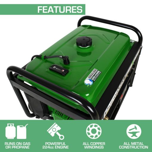 DuroMax Generator Electric Start Dual Fuel Hybrid Portable 5250Watt 224cc - Image 3