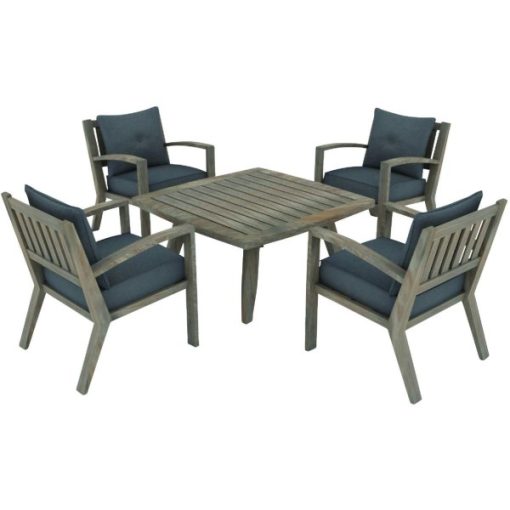 Outdoor Expressions 5-Piece Acacia Wood Chat Set