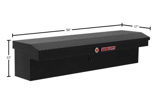 Weather Guard 56" Low Profile Lo-Side Truck Tool Box Aluminum Gloss Black - Image 5
