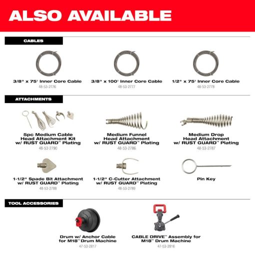 M18™ Drum Machine for 3/8”-1/2” Cable​ - Image 8
