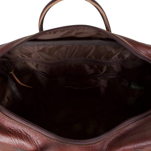 21 Liter Capacity Brown Builder's Large Bison Leather Briefcase - Image 3