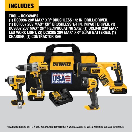 20 V MAX XR Lithium Ion 4-Tool Combo Kit - Image 5