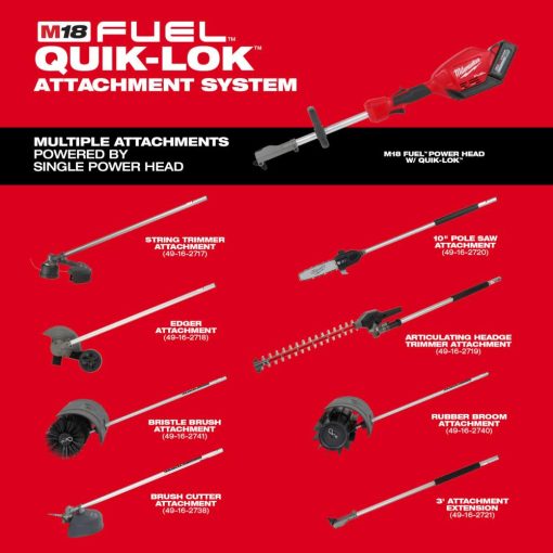 Milwaukee M18 FUEL QUIK LOK Bristle Brush Attachment &  Rubber Broom Attachment Bundle - Image 7