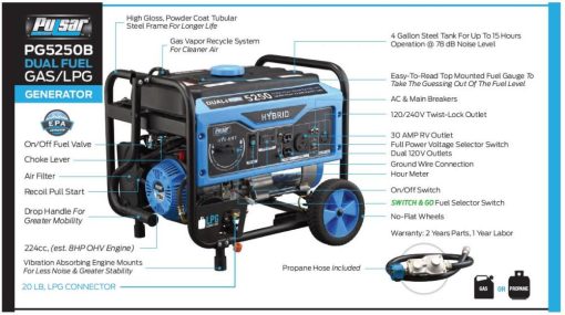 5250 Watt Dual Fuel Portable Generator - Image 7