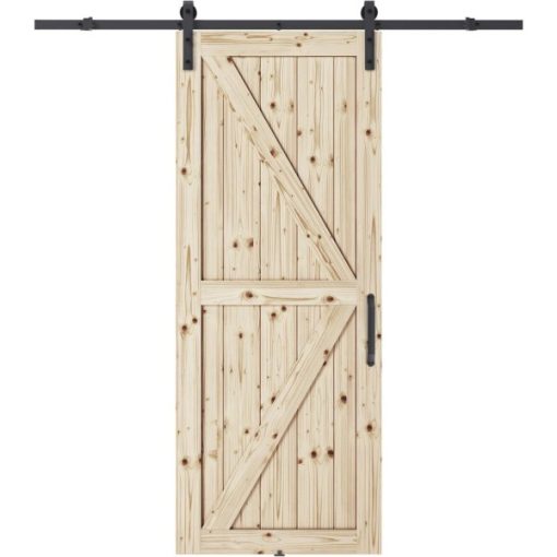 Colonial Elegance Artisan 37 In. x 84 In. x 1.38 In. K-Style Unfinished Barn Door Kit