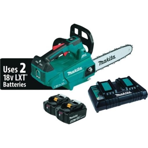 Makita 18V LXT X2 (36V) Lithium-Ion Brushless Cordless 14 In. Top Handle (5.0Ah) Chain Saw Kit