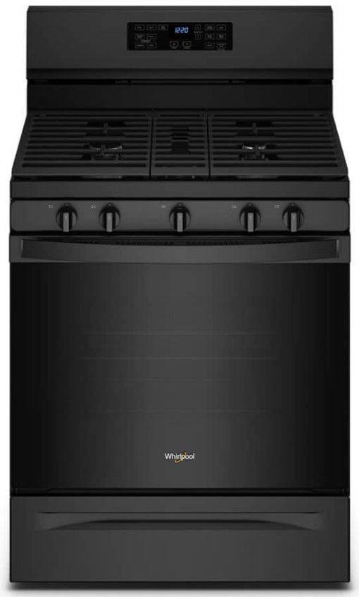 Whirlpool 5 Cu. Ft. Black 5-In-1 Air Fry Gas Range