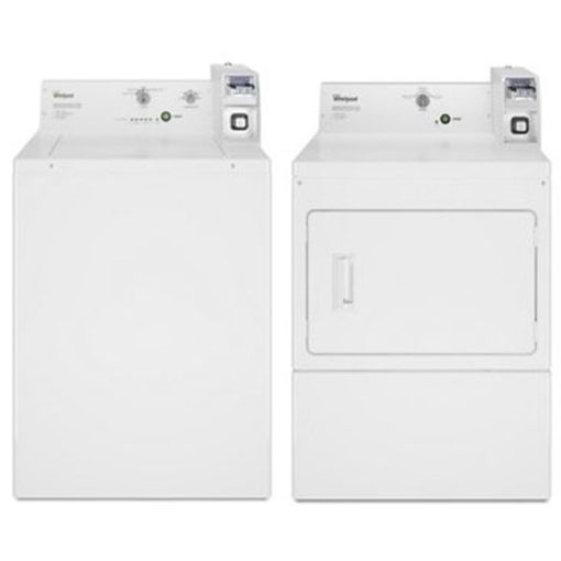 Whirlpool Top Load Coin Op Laundry Pair - White