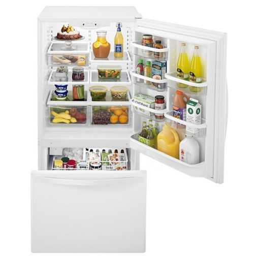 21.9 cu ft Bottom Freezer White Refrigerator - Image 3