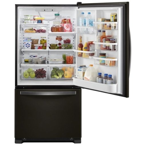 21.9 cu ft Bottom Freezer Black Stainless Steel Refrigerator - Image 2