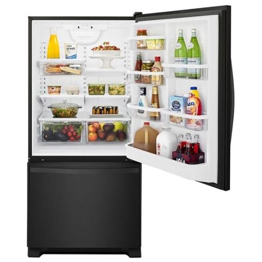 18.7 cu ft Bottom Freezer Black Refrigerator - Image 4