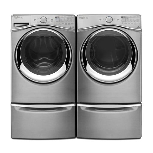 15.5 Inch Laundry Pedestal with Chrome Handle and Storage Drawer - Image 3