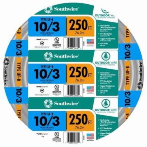 Southwire 250 Ft. 10 AWG 3-Conductor UFW/G Electrical Wire
