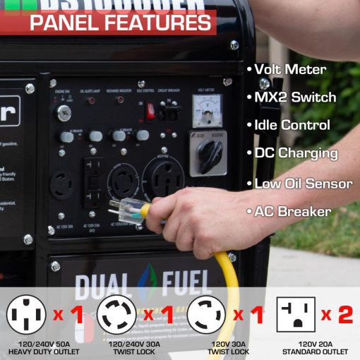 10000-Watt Dual Fuel Hybrid Portable Generator - Image 4
