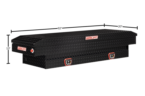 Weather Guard Saddle Truck Tool Box Aluminum Compact Gloss Black - Image 5