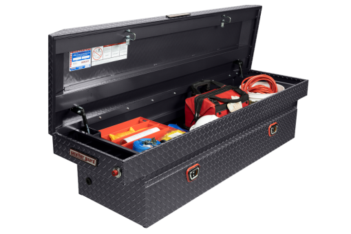 Weather Guard Saddle Truck Tool Box Aluminum Full Standard Gunmetal Gray - Image 9