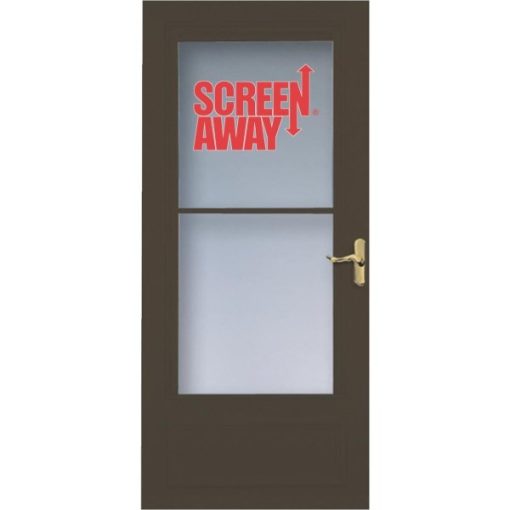 Larson Screenaway Lifestyle 36 In. W x 80 In. H x 1 In. Thick Brown Mid View DuraTech Storm Door