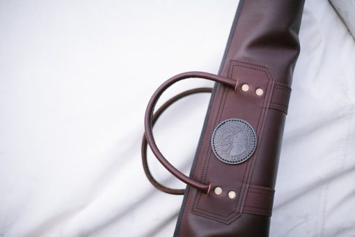 55 In. L Brown Smooth Leather Shotgun Case Without Scope - Image 3