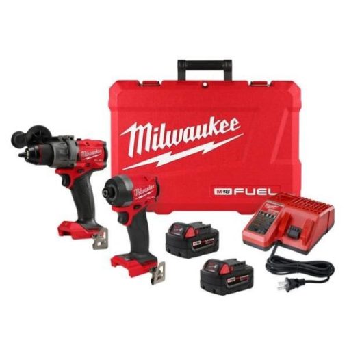 Milwaukee 2-Tool M18 FUEL 18 Volt Lithium-Ion Brushless Hammer Drill & Impact Driver Cordless Tool Combo Kit