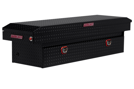 Weather Guard Saddle Truck Tool Box Aluminum Full Standard Gloss Black