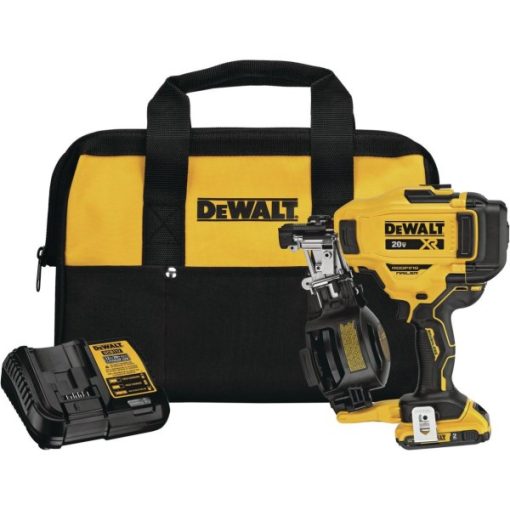 DEWALT 20 Volt MAX Lithium-Ion Brushless 15 Degree 1-3/4 In. Coil Cordless Roofing Nailer Kit