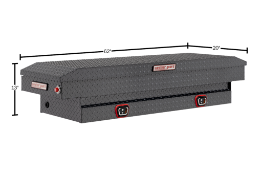 Weather Guard Saddle Truck Tool Box Aluminum Compact Gunmetal Gray - Image 5